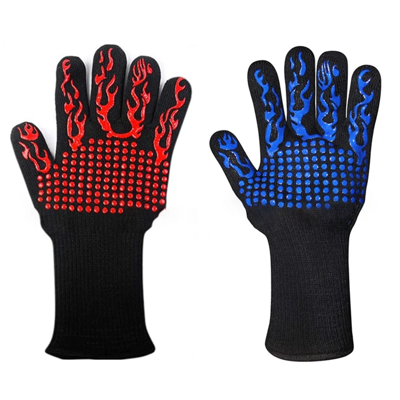 

H051 Baking Gloves Barbecue Mitt High Temperature Resistant Anti-scald Flame Retardant Microwave Oven Mitts Insulated Gloves