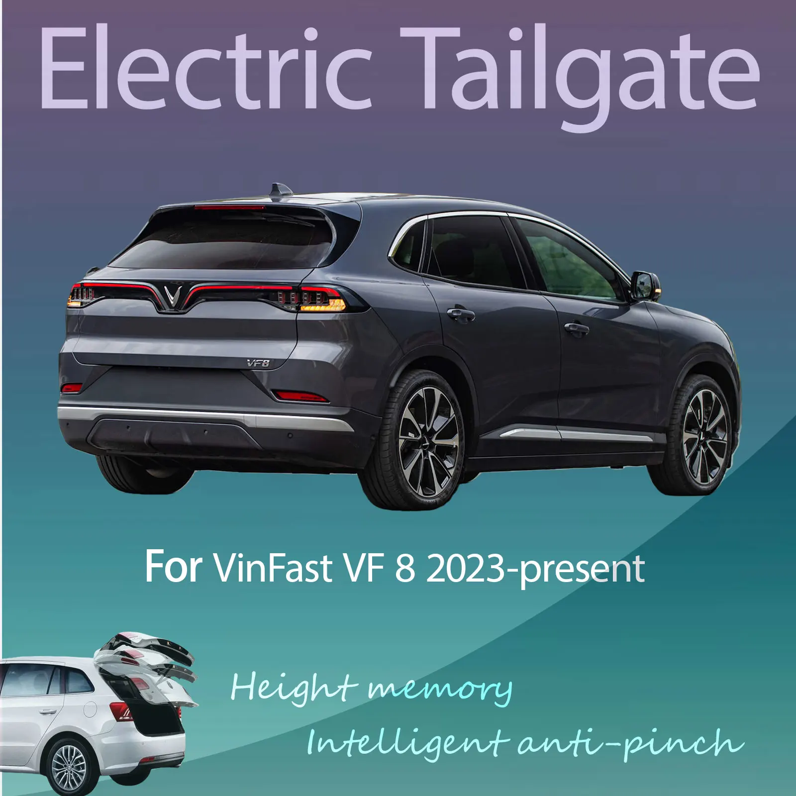 Фото Для VinFast VF 8 2023-настоящее время электрическая задняя дверь с датчиком багажника, защита от защемления, высота памяти, интеллектуальная работа №1