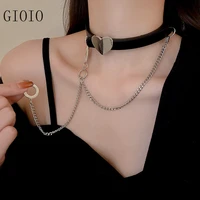 fashion love necklace choker temperament necklace new goth punk necklace cubana necklaces for women chains long layered necklace