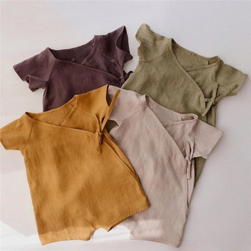 Летний детский комбинезон для мальчиков и девочек однотонный супермягкий