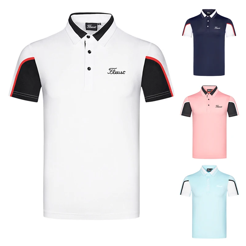 

Быстросохнущая одежда для гольфа, Мужская 4-цветная футболка с короткими рукавами, влагопоглощающая дышащая одежда для гольфа, одежда для гольфа