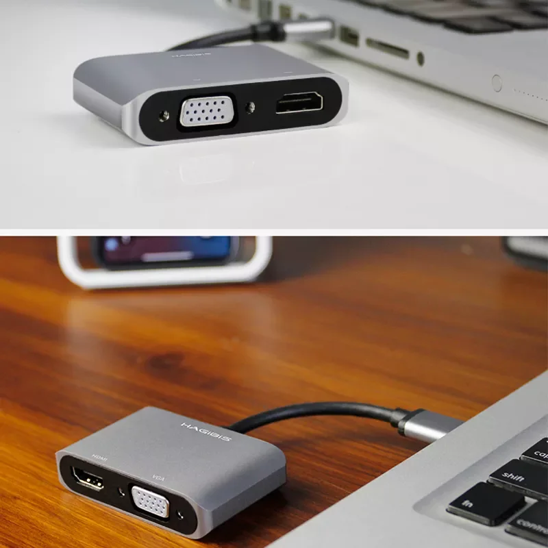 Адаптер VGA Hagibis с USB 3 0 на HDMI 1080P мультидисплей 2 в 1 совместимый конвертер для ОС Windows