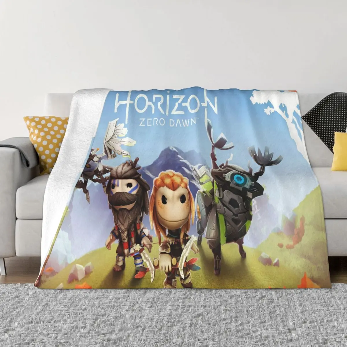 

Horizon Zero Dawn Video Game Blanket Velvet Decoration Portable Warm Throw Blankets for Bedding Bedroom Bedspread