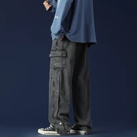 baggy jeans trousers male denim pants black wide leg pants mens jeans loose casual korean streetwear hip hop harajuku