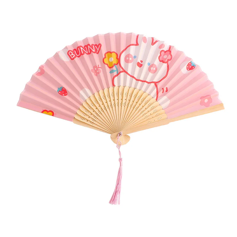 Cute Cloth Folding Fan Portable Cartoon Dance Hand | Decorative Fans