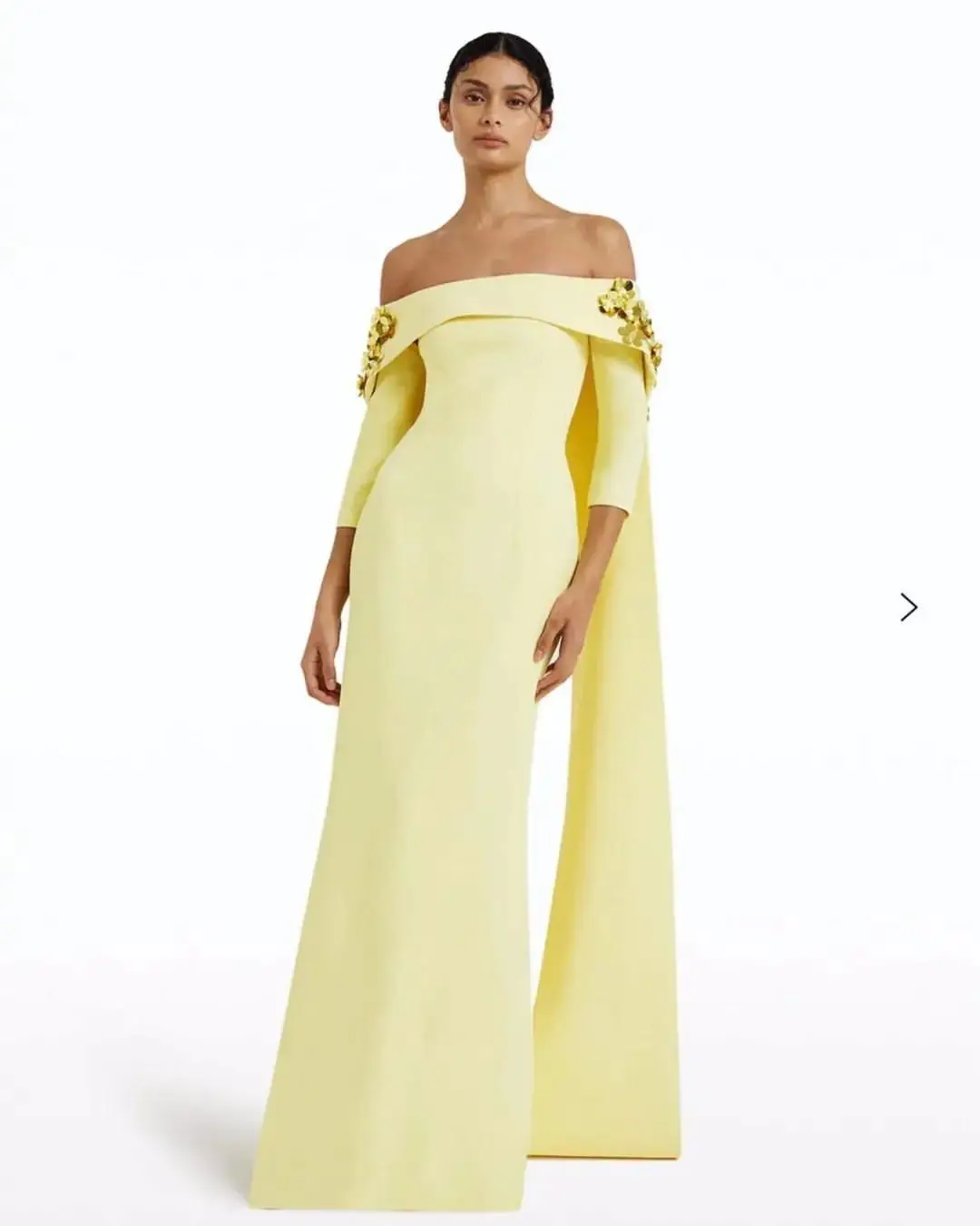 

Vintage Mermaid Long Sleeves Boat Neck Prom Dresses Flowers Floor Length Special Occasion vestidos de novia Party Dress