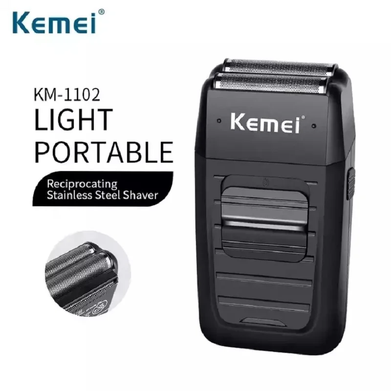 

Kemei KM-1102 Multifunction Trimmer Rechargeable Cordless Shaver for Men Twin Blade Reciprocating Beard Razor Face Care