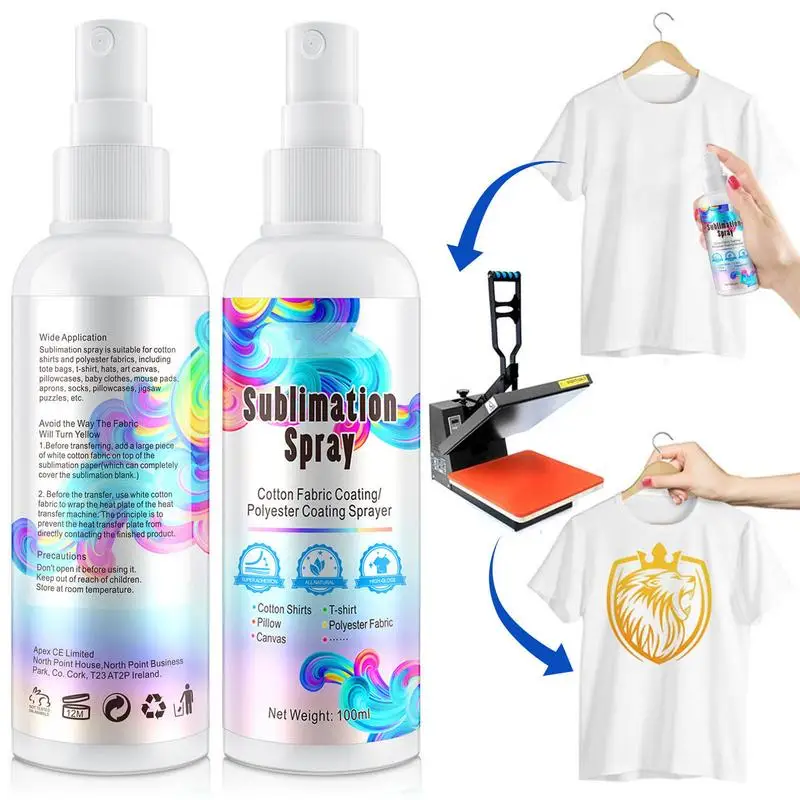 

100ml Sublimation Coating Spray For Cotton Shirts Sublimation Coating Spray For T-Shirts Pillows Canvas Bag Quick Dry Adhesion