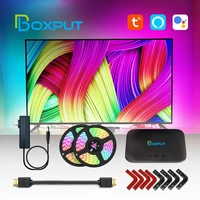 smart h dmii ambient tv backlights sync box led tv light kit for tvs pc game with alexa google assistant app control