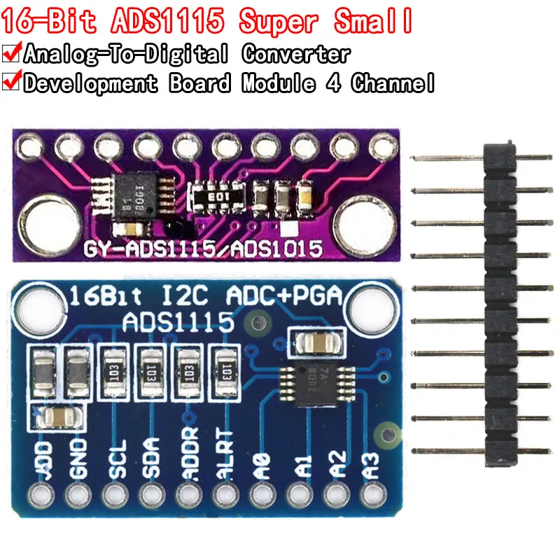 ADS1115 16-битный модуль I2C прецизионный ADC 4-канальная макетная плата Pro усилитель 2,0 в до 5,5 В для Arduino RP
