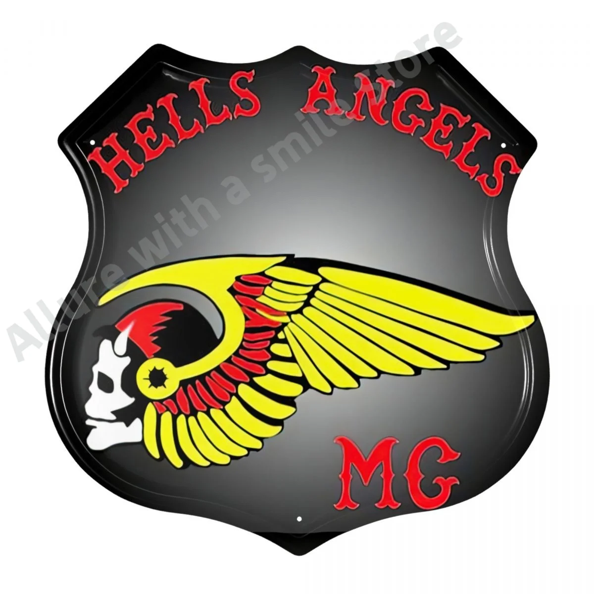 

Decor Napakalambot Hells Angels shield Wall decor room decor home decor garage decor novelty shield decor signs 12 x 12 in