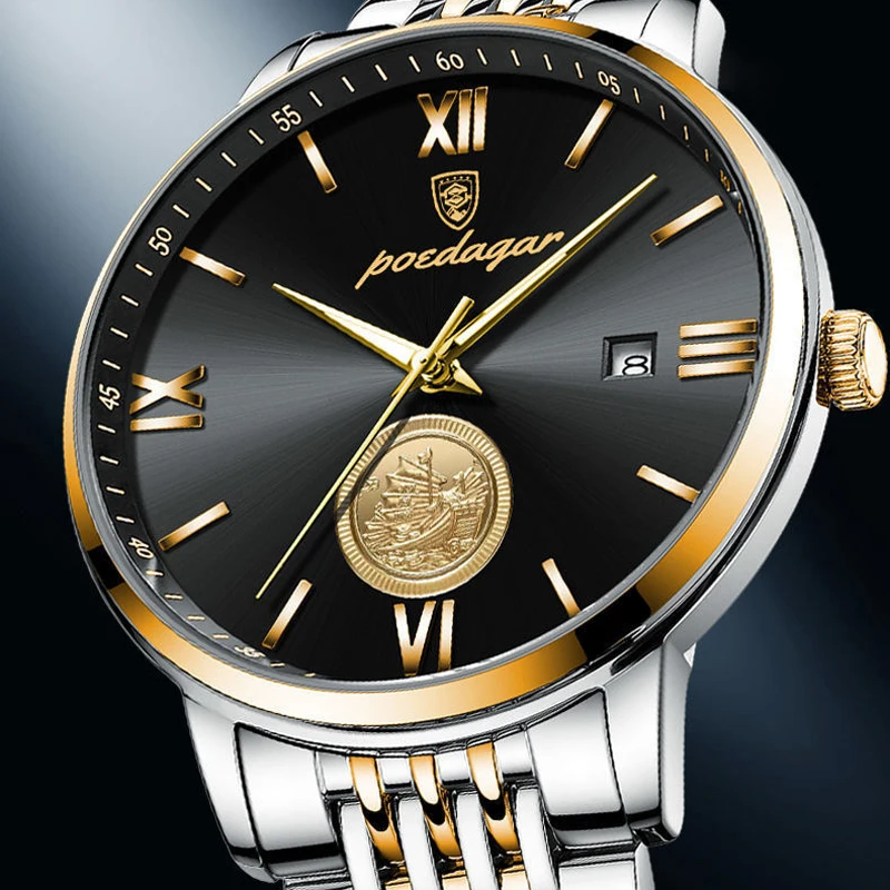 

Fashion Sculpture Quartz Watch for Men Stainless Steel Waterproof Mens Watches Top Brand Luxury Wristwatches Relogio Masculino