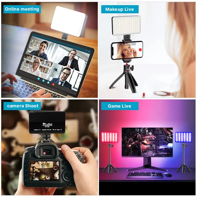 Светодиодная лампа VIJIM VL120 для видеокамеры 3200k-6500K 3100 мА · ч |