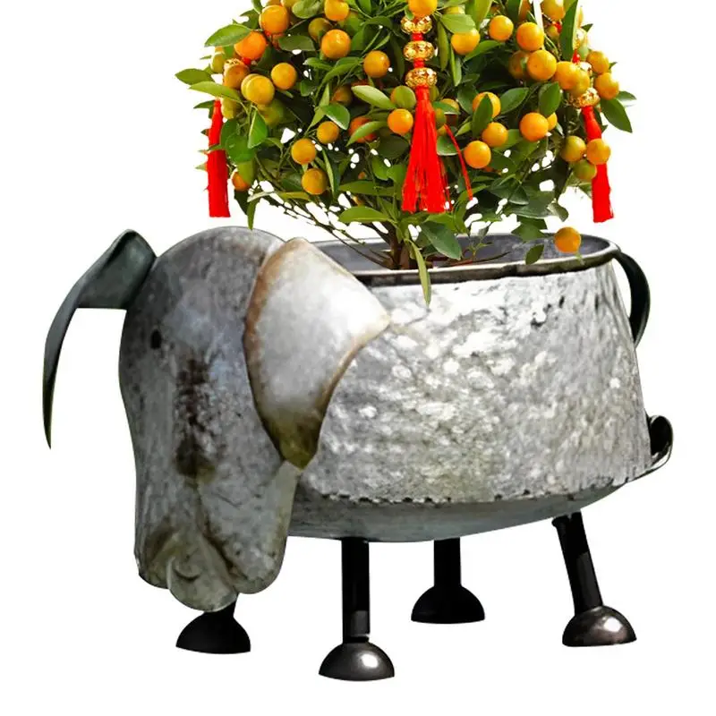 

Metal Cute Cow Cat Dog Cattle Flower Pot Lawn Decoration Animal Decor Stakes Garden Ornament Lawn Flower Pot Terraces Decoration