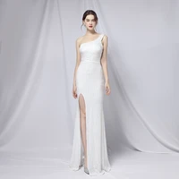 18699 colorful beaded party evening dress sexy long slim elegant womens dress