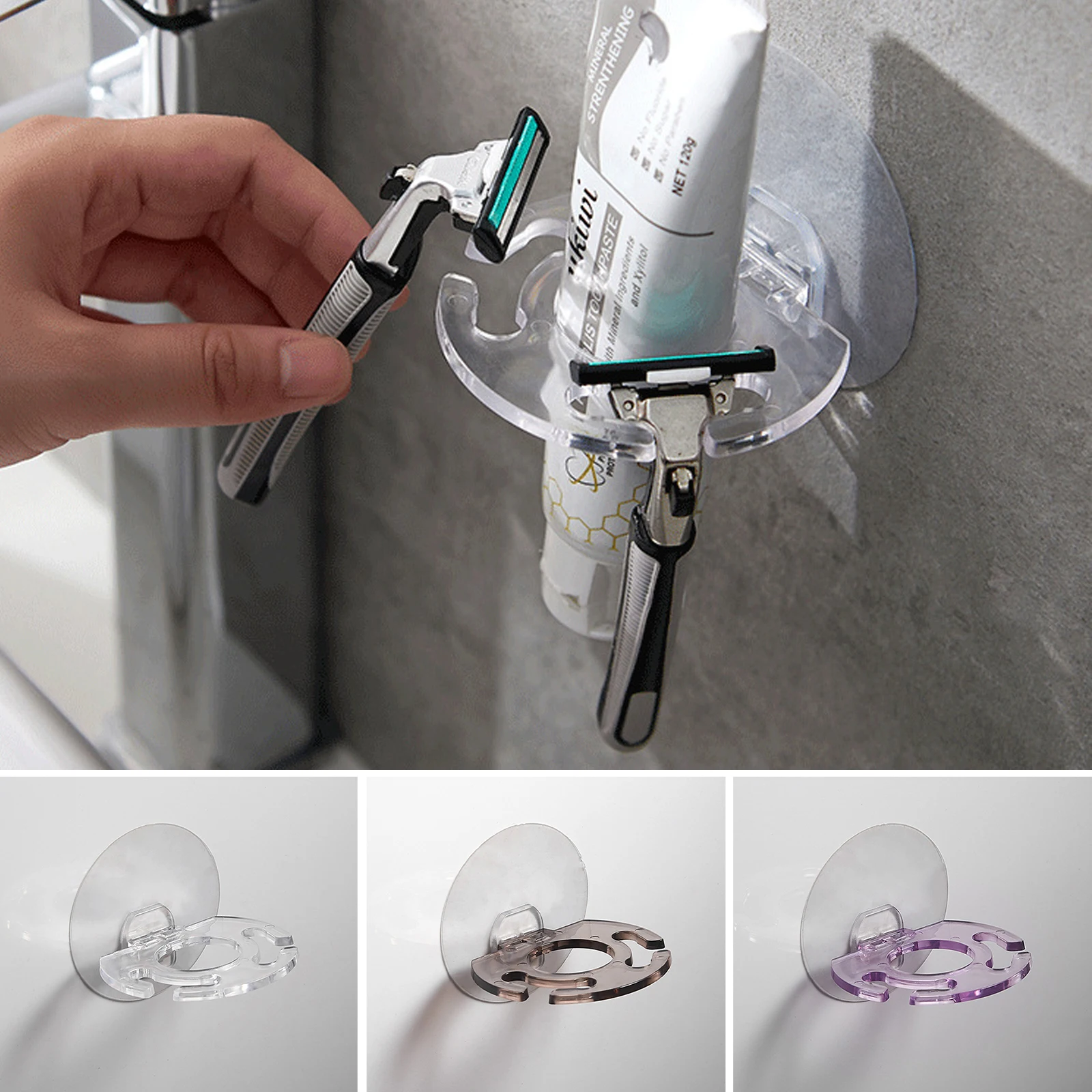 

Wall-Mounted Toothbrush Holder Non-Perforated Bathroom Wall Toothbrush Holder Cartoon For Electric Kids Toothbrush Shelf