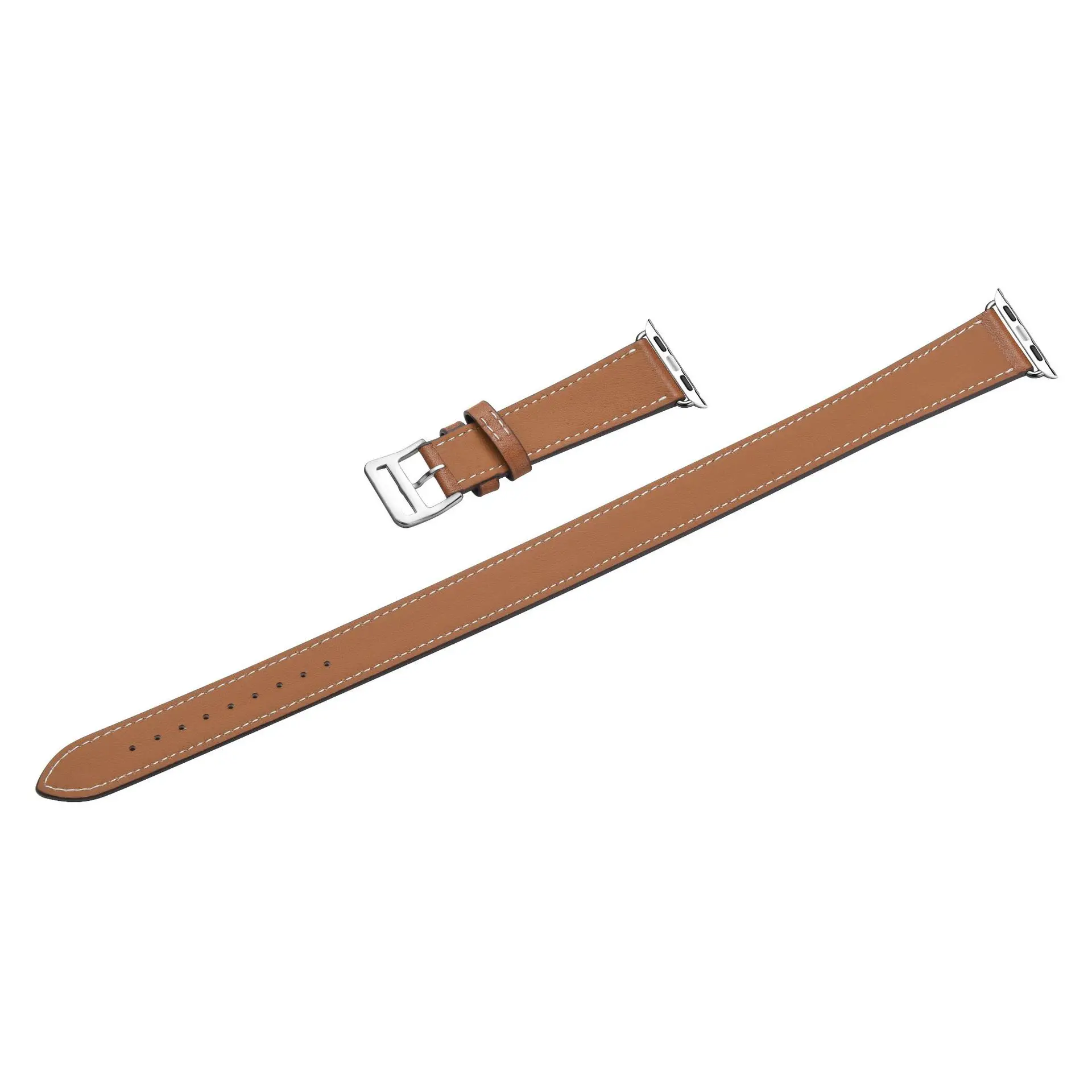 Double Tour Leather Loop for Apple Watch Strap 87654321 Ultra series Iwatch Band 49mm 45mm 44mm 42mm 38mm 40mm 41mm enlarge