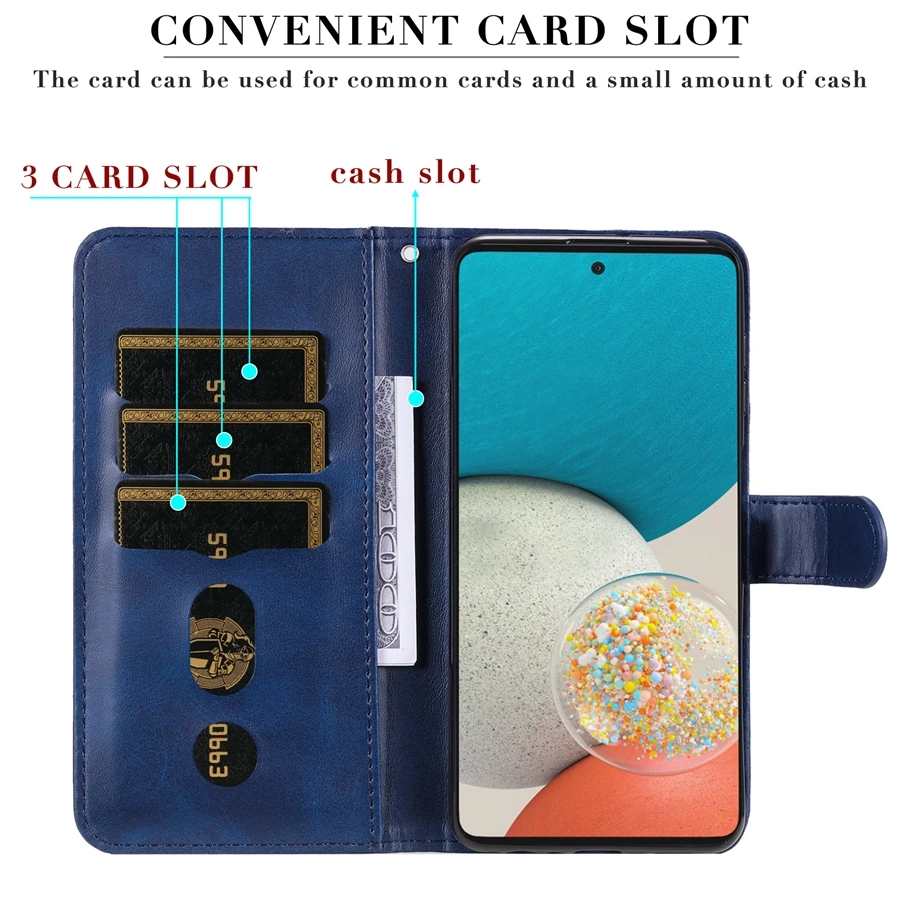 Wallet Zipper Leather Case For Samsung Galaxy A03 A04s A13 A14 A24 A32 A34 A51 A52 A53 A54 A71 S23 Ultra S22 S21 Plus S20 FE