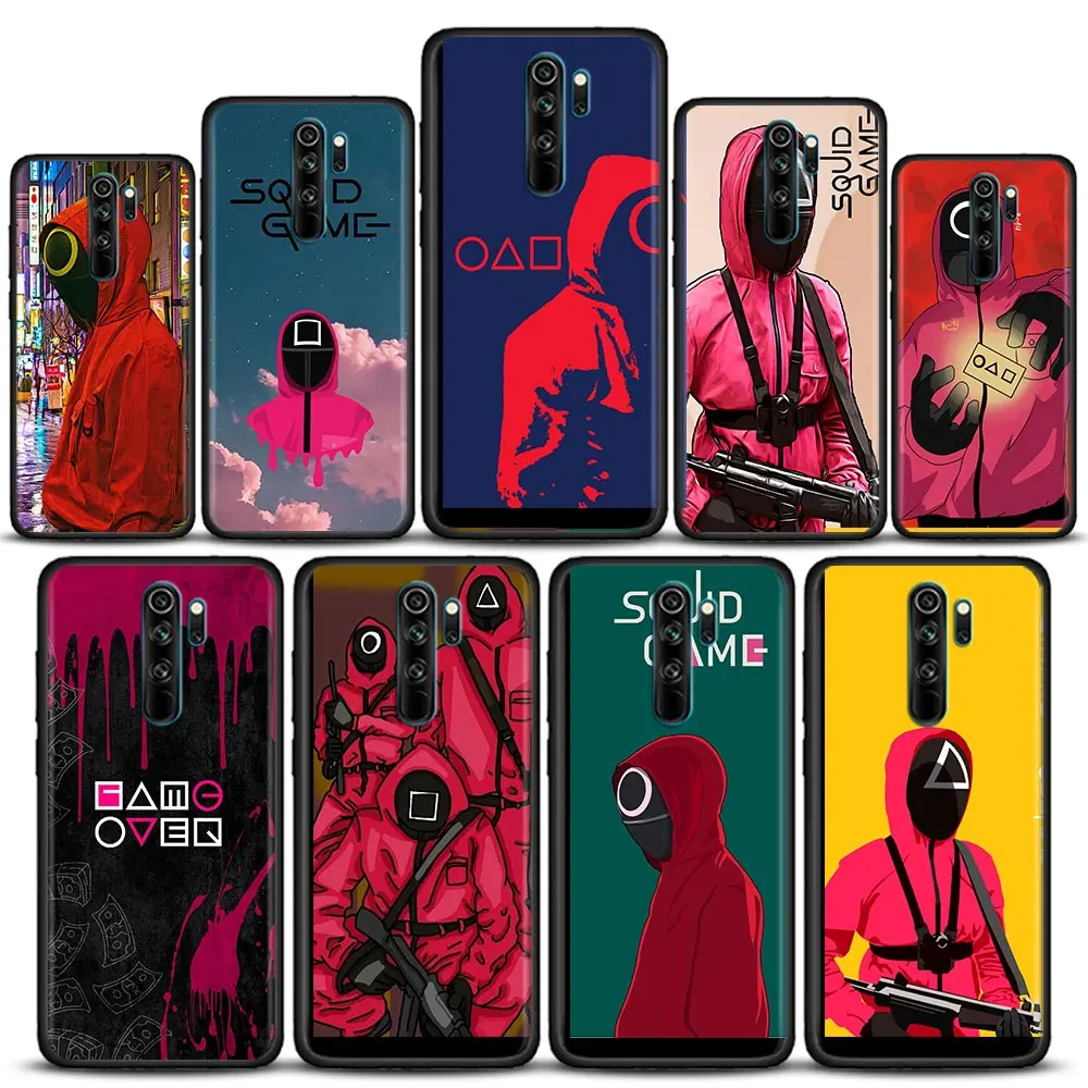 

Phone Case for Redmi 6 6A 7 7A Note 7 8 8A Case 8T Note 9 9S Pro 4G 9T Soft Silicone Cover Squid Game
