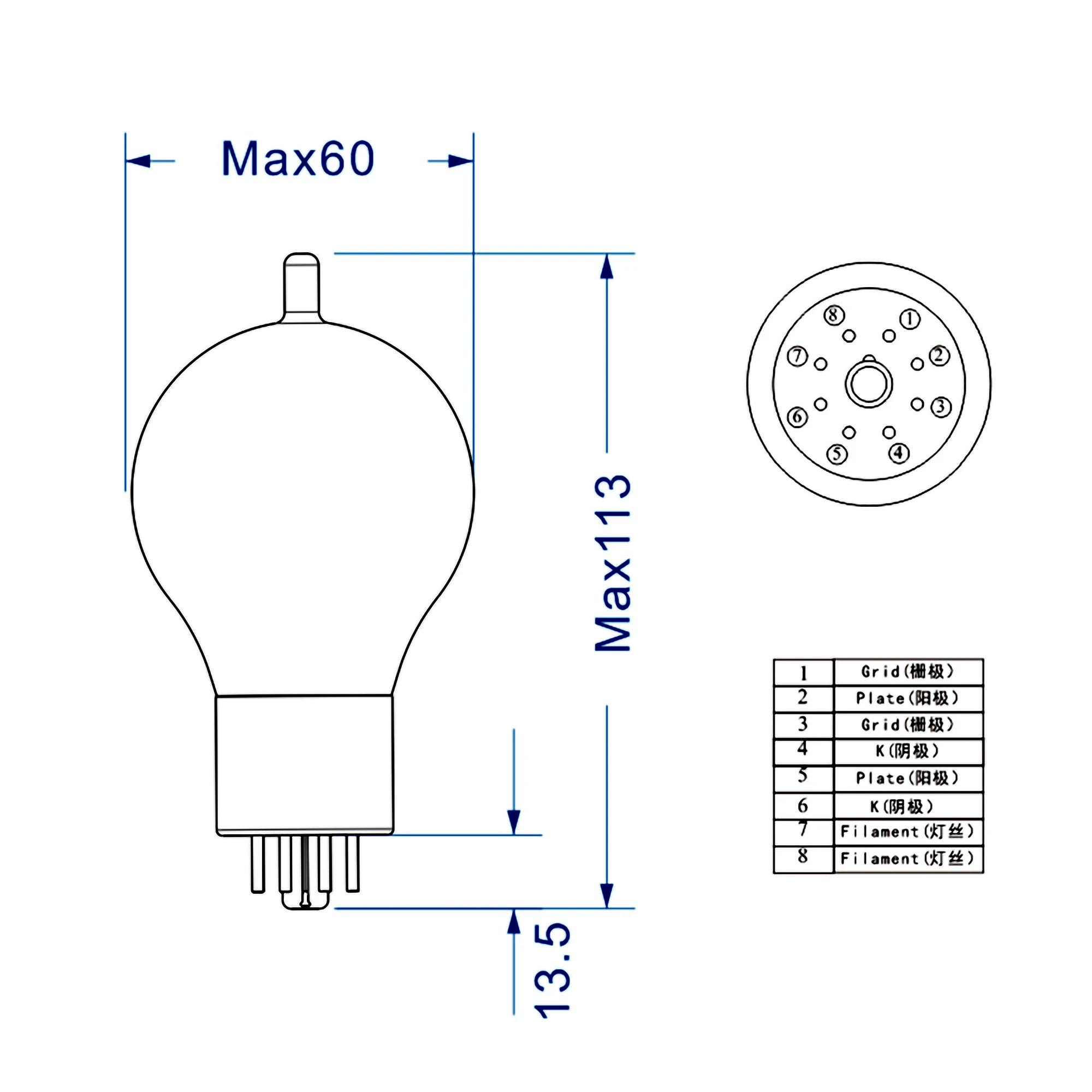 Новая вакуумная трубка Psvane COSSOR 6SN7 1 шт. Сменная для электронной трубки 6N8P 6H8C CV181 с