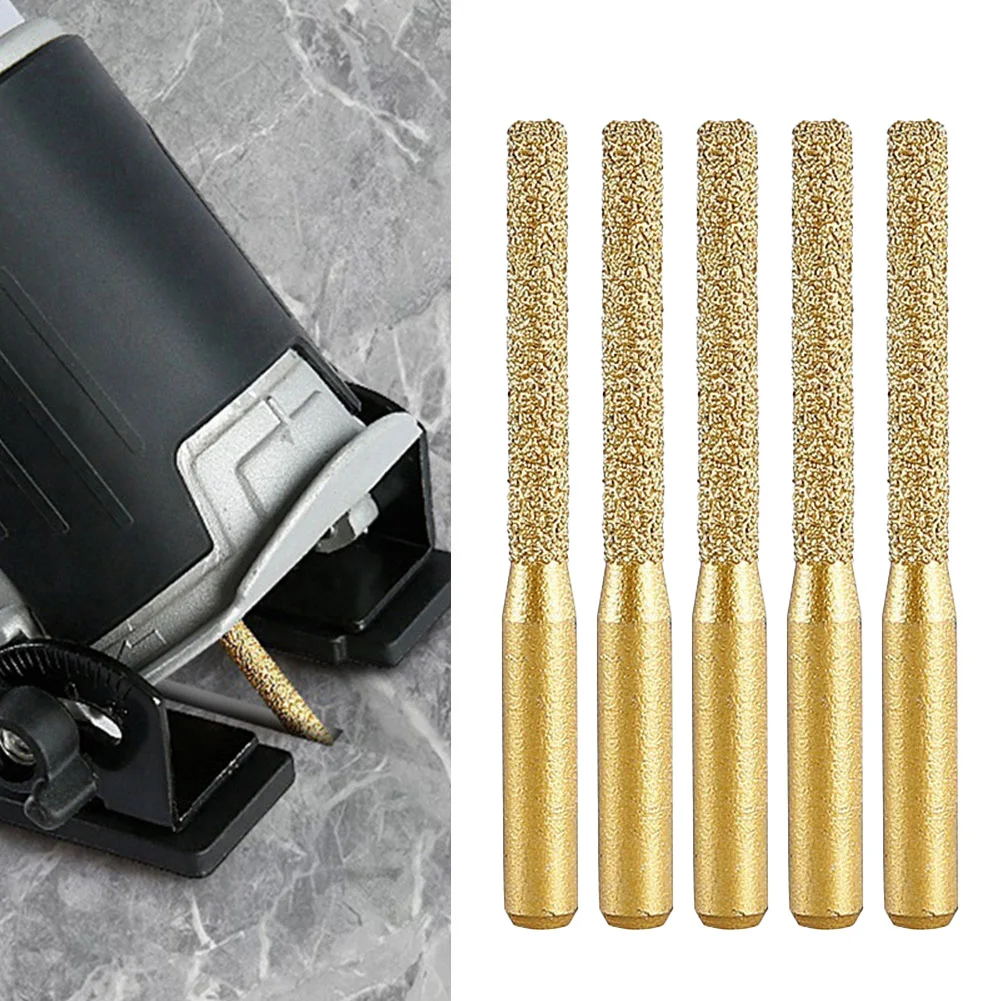 

6pcs 6.35mm Shank Brazed Router Bit Brazing Diamond Milling Cutter For Quartz Stone Marble Granite Ceramic Tile Trimming Machine