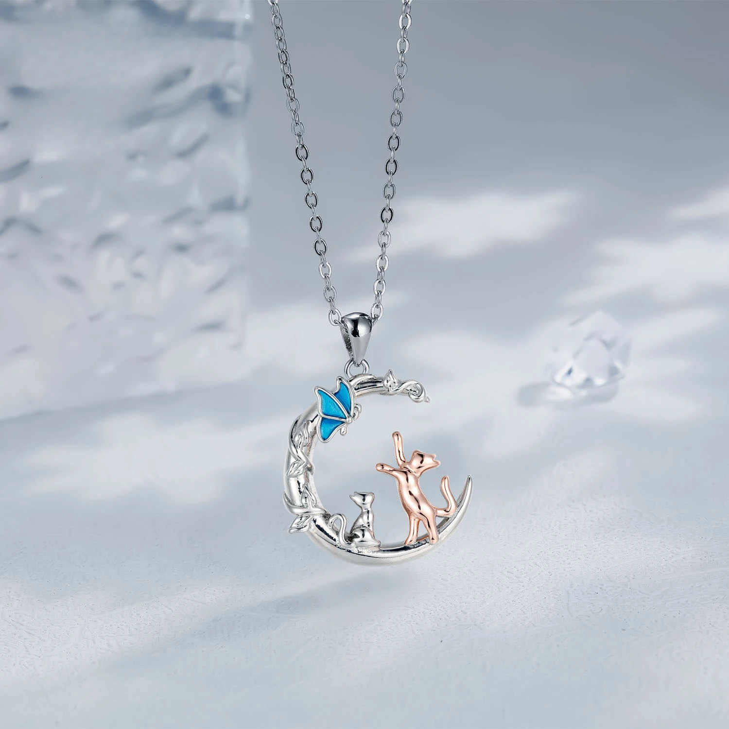 Модное ожерелье с подвеской в виде кота лунная цепочка-бабочка колье лучший