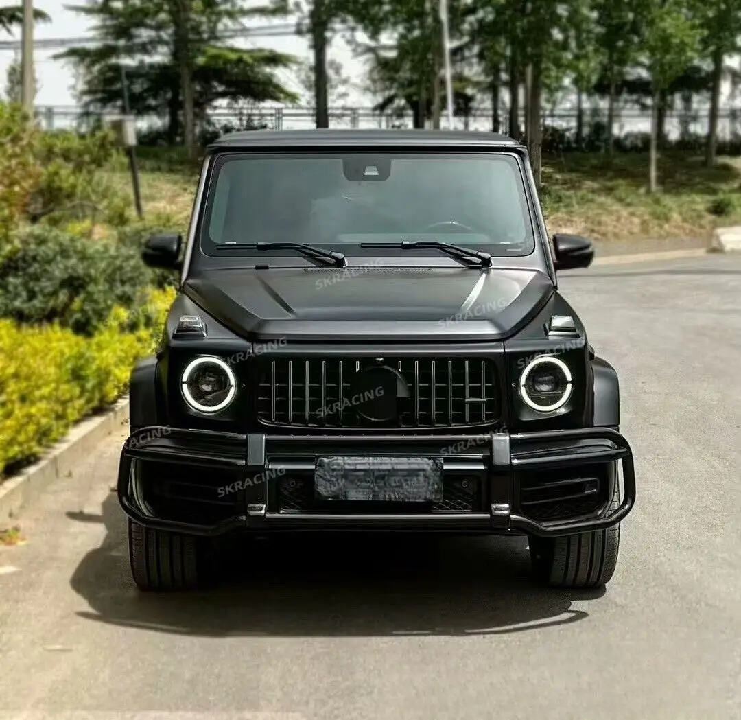 Подходит для BENZ G63 AMG 2019-2024 гг. черная решетка передний бампер бычья планка