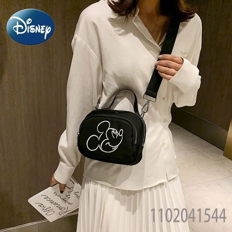 Disney Crossbody Bag for Girls Mickey Mouse Woman Handbag Nylon Fashion High Quality Durable Female Shoulder Bag