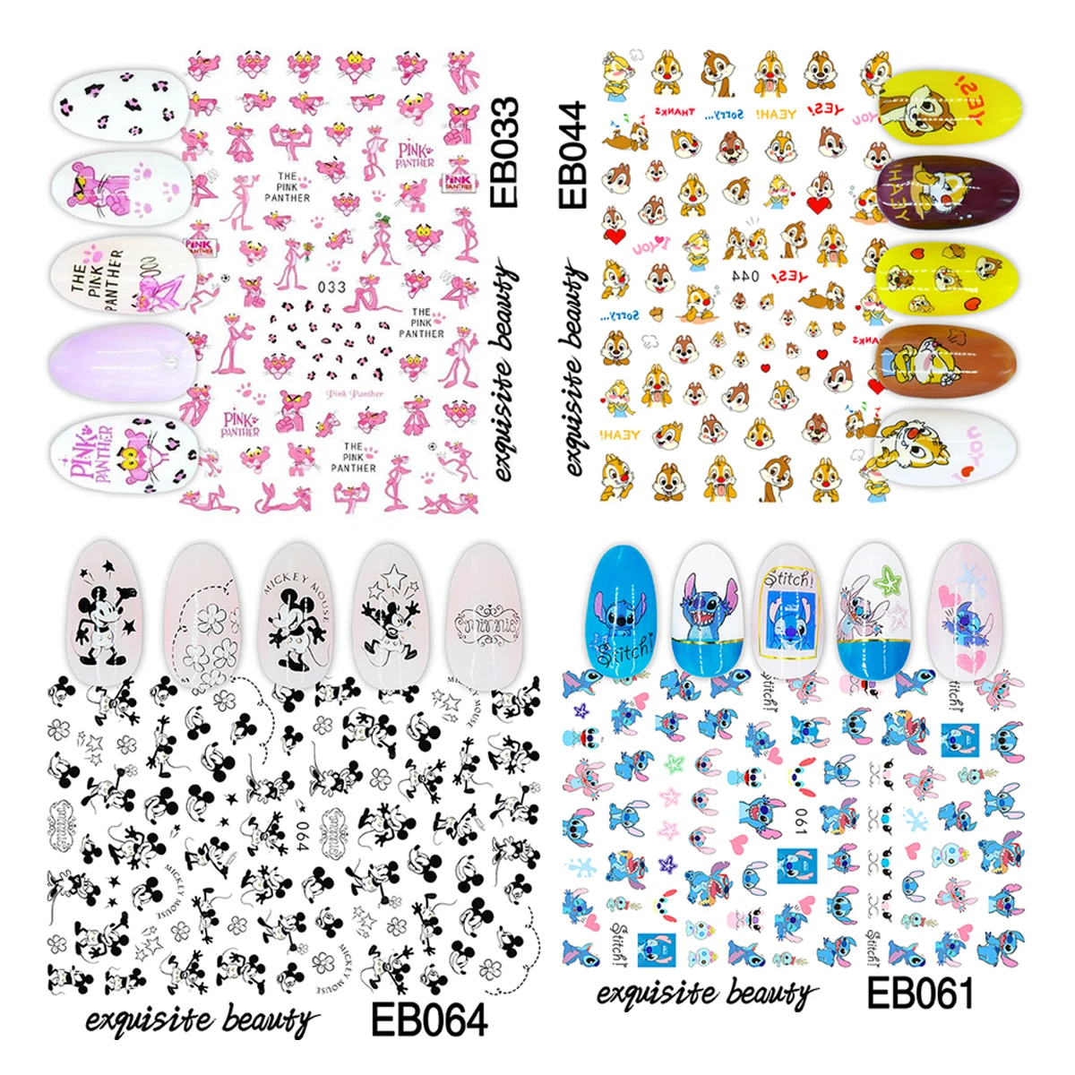 

10PCS 3D Cartoon Adhesive Stickers Nail Art Decoration Decal Disney Spiderman Stitch Mickey Mouse Nail Art Stickers Manicure