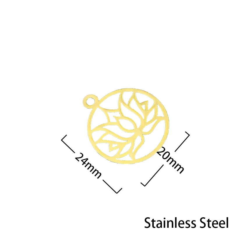 

5pcs/lot Stainless Steel Lotus Flower Charm Pendant Wholesale Necklace Pendants Jewelry Making Charms Bracelet Making Charms