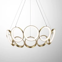 2022 new rings chandelier lighting iron gold black pendant lamp for living room home bedroom designer suspension light fixtures
