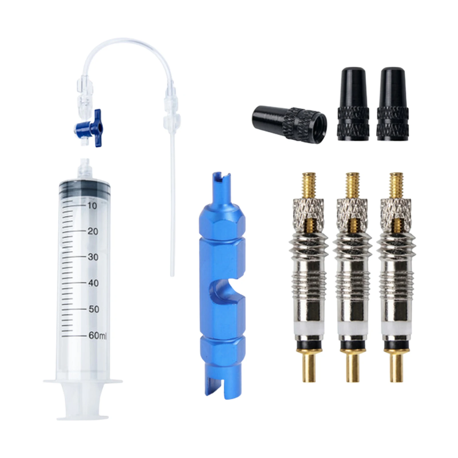 

Tubeless Tire Sealant Injector 8 Pcs Tubeless Tire Sealant Syringe Repair Kit And Sealant Injector Syringe Set With Valve