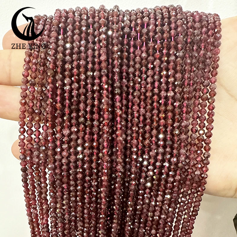 

Zhe Ying 3mm Natural Faceted Garnet Beads Small Jaspers Agates Lapis lazuli Amazonite Opal Stone Beads for Bracelet Necklace