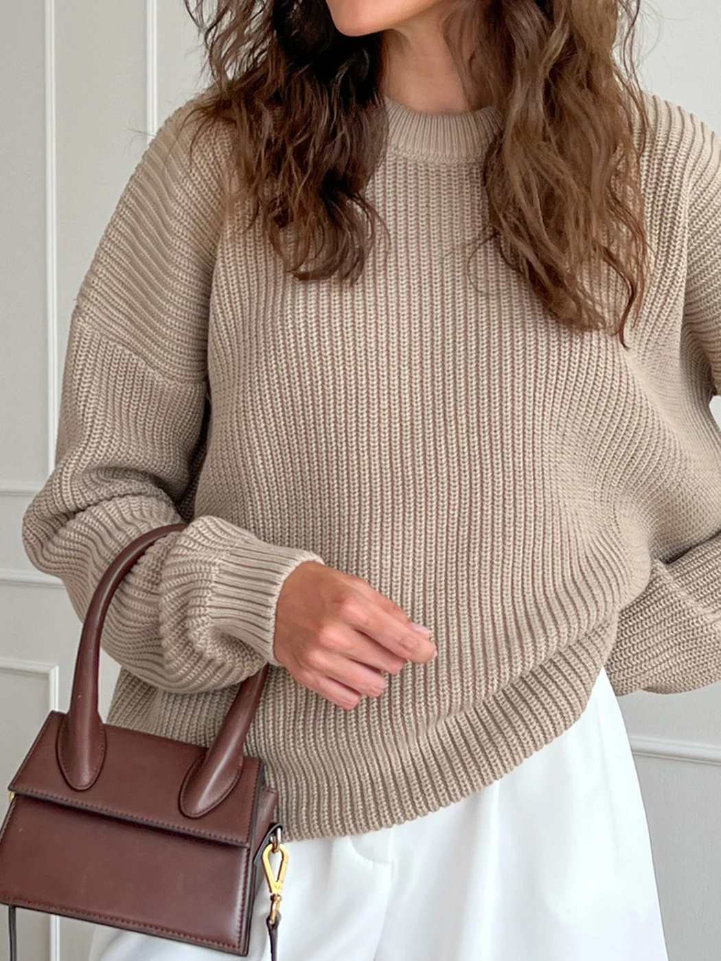 

Camel Knitted Sweaters Woman Autumn Long Sleeve O-Neck Cozy Pullovers 2022 Femme Casual Vintage Classic Based Jumpers Clothes