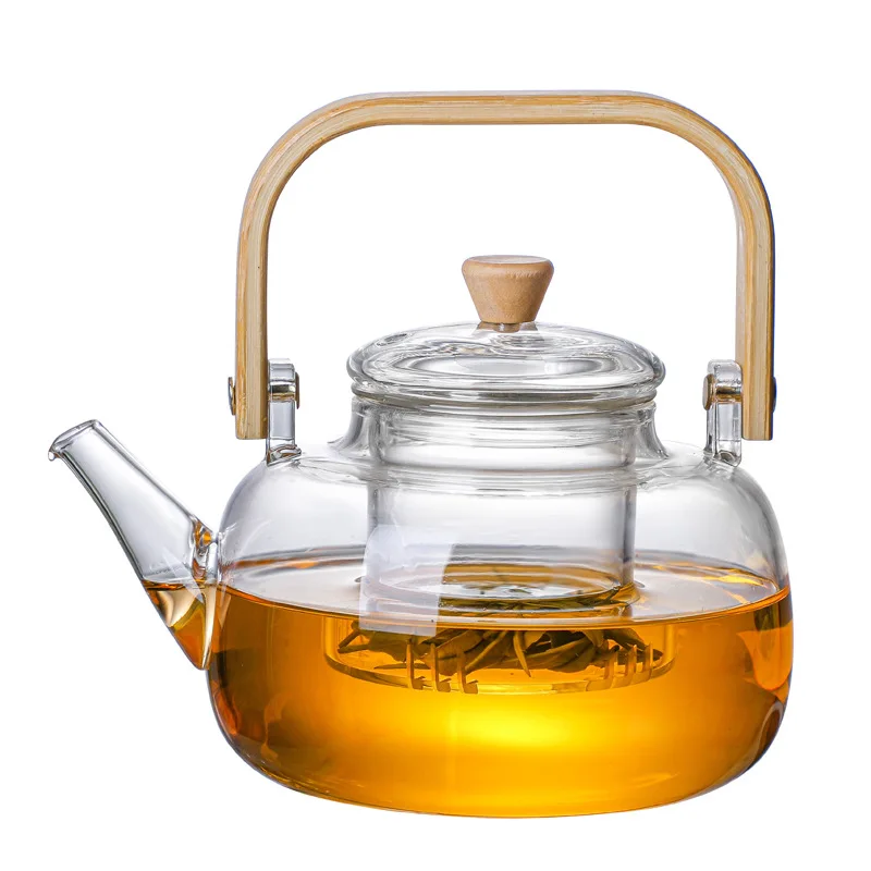 

Beam Kettle Glass Teapot Boiling Tea Pot Heat-resistant Boiling Infuser Teapot for Infusion Pu Erh Gaiwan Set Pots Teapots Puer