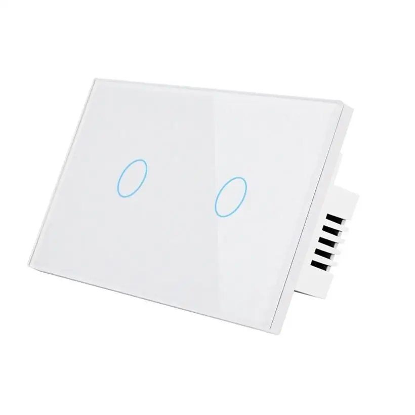 

Us Standard Touch Screen Wireless Network Connection Remote Control Smart Wall Light Switches Luxury Tempered Glass Panel