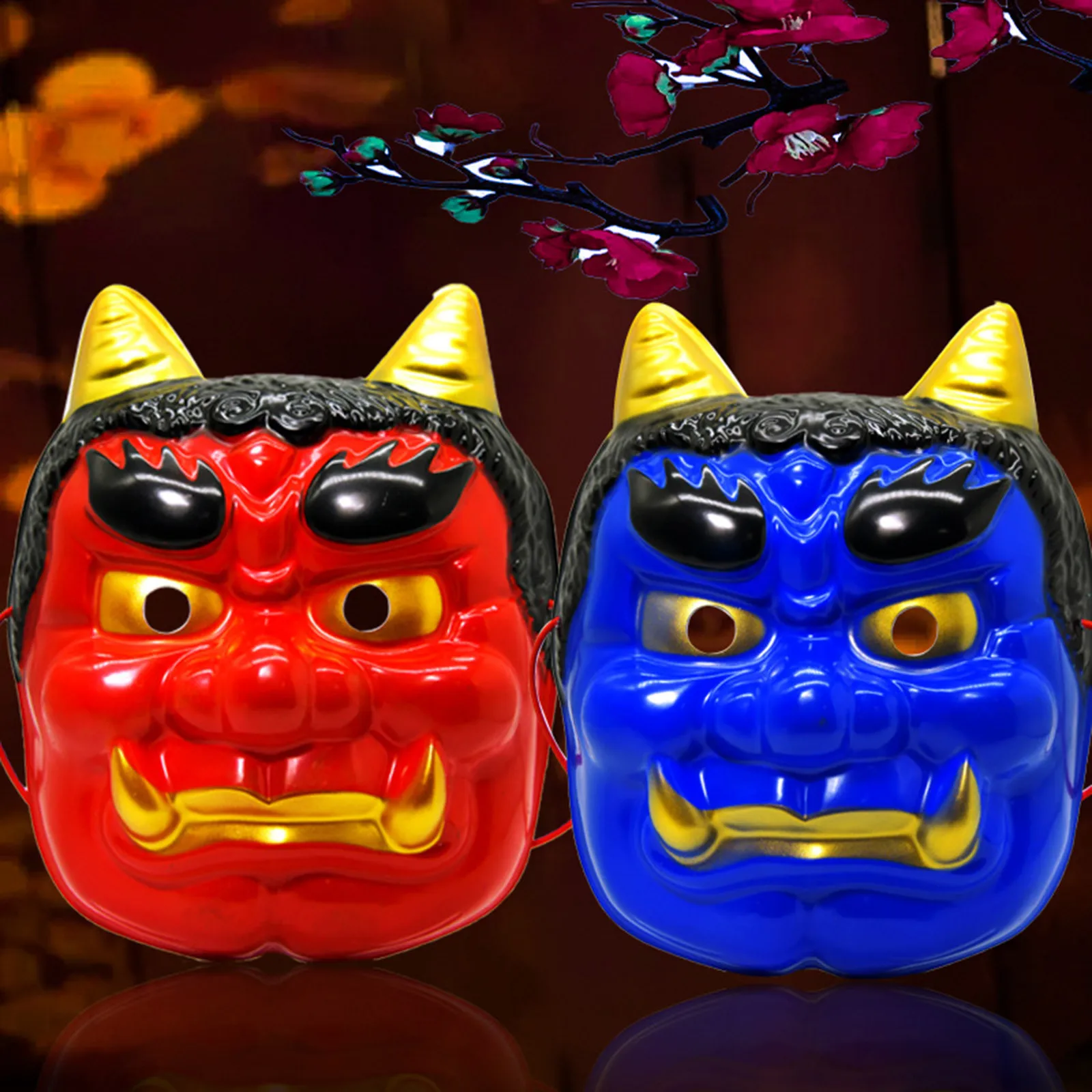 Пластиковая длинная маска Tengu для носа ужасная японского воина Хэллоуина