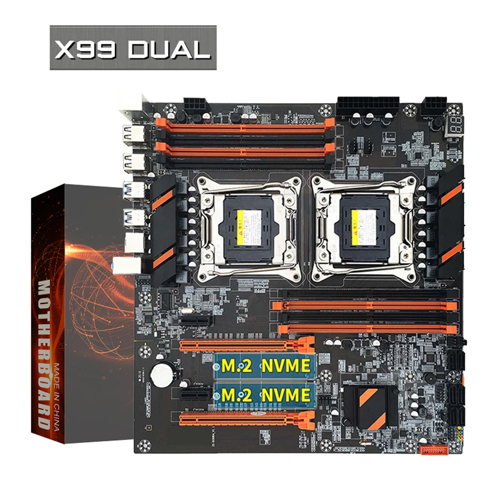 X99 Motherboard Dual CPU M.2 LGA 2011 V3 E-ATX USB3.0 SATA3 8 DIMM DDR4 Support Xeon processor slot 2011-3