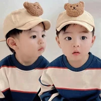 cotton soft visor baby hat going out sunshade unisex outdoor travel cute bear baseball cap toddler new baby hat