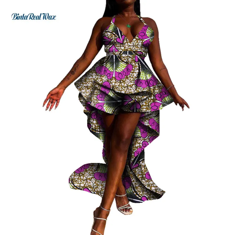 Africa Woman Clothes Print Dresses Women Custom Clothing Bazin Dashiki African Wax Jumpsuit Short Pant for Party WY7449 | Тематическая
