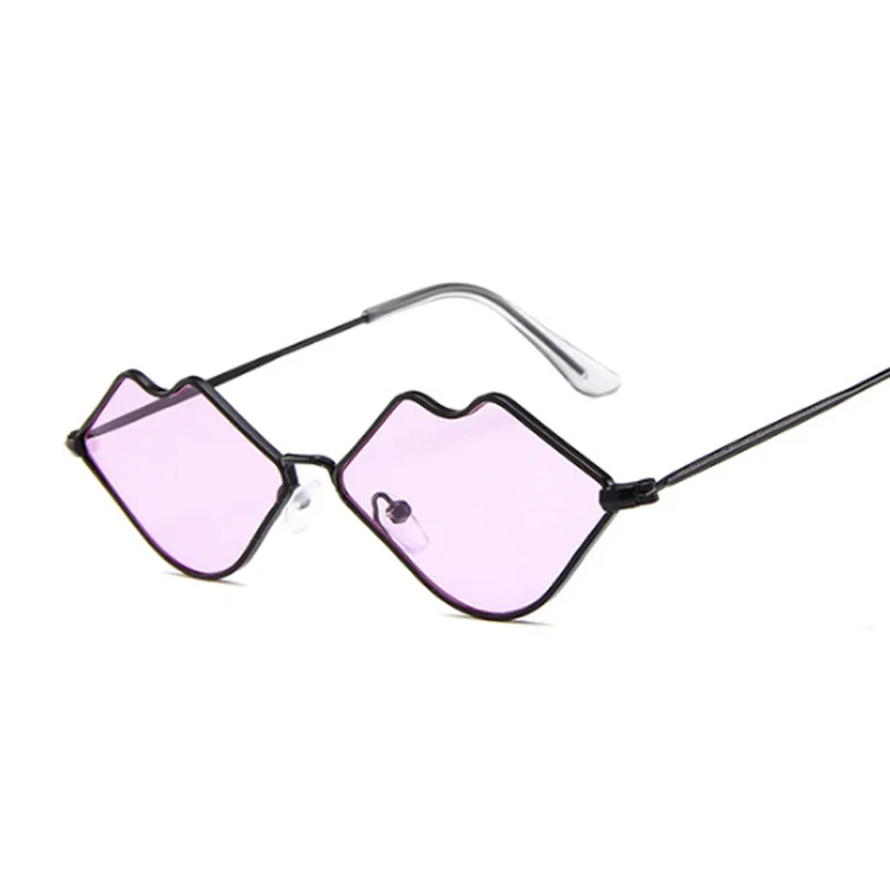 

2022 Small Red Lips Sunglasses Woman Brand Designer Sun Glasses Female Candy Color Alloy Mirror Street Beat Shopping Oculos