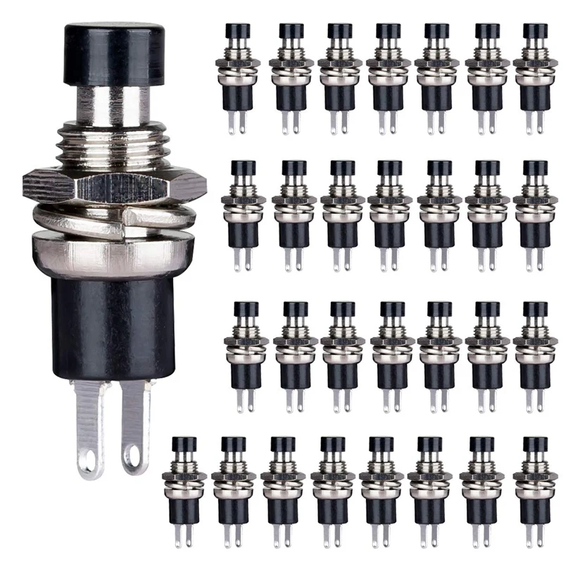 

30Pcs Momentary Push Button Switch,SPST Normally Open NO Switch 2 Pin Mini Micro-Type 1A 250V AC