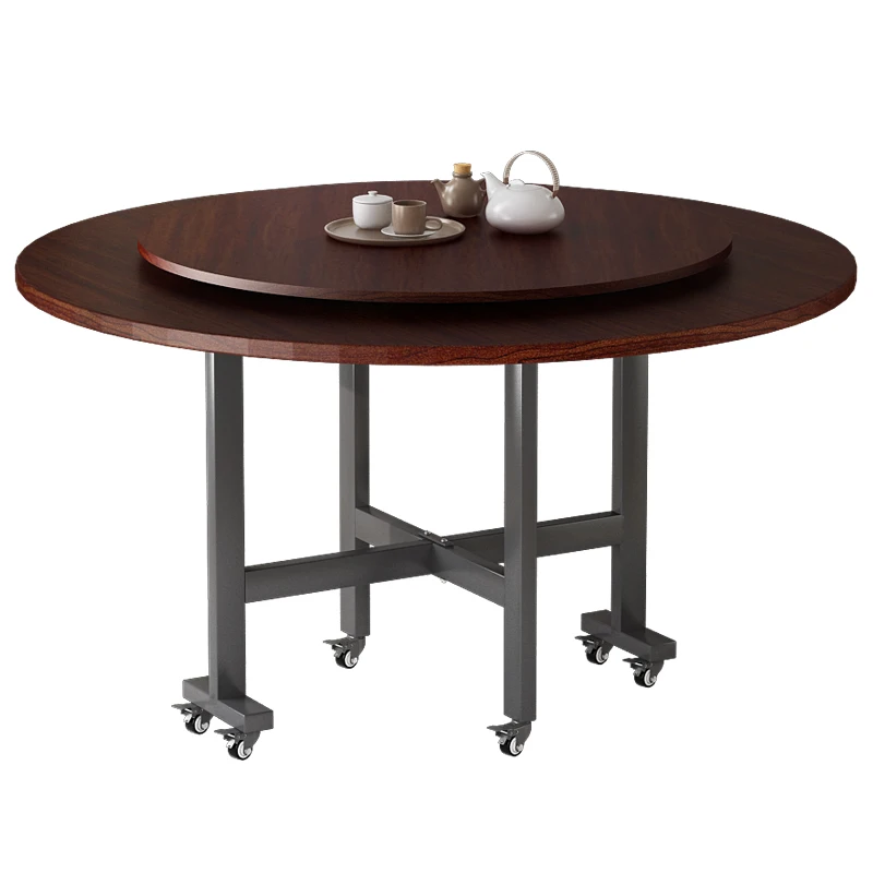 

YY Large round Table Household 10-Person Dining Table Hotel Dining Table with Turntable Foldable