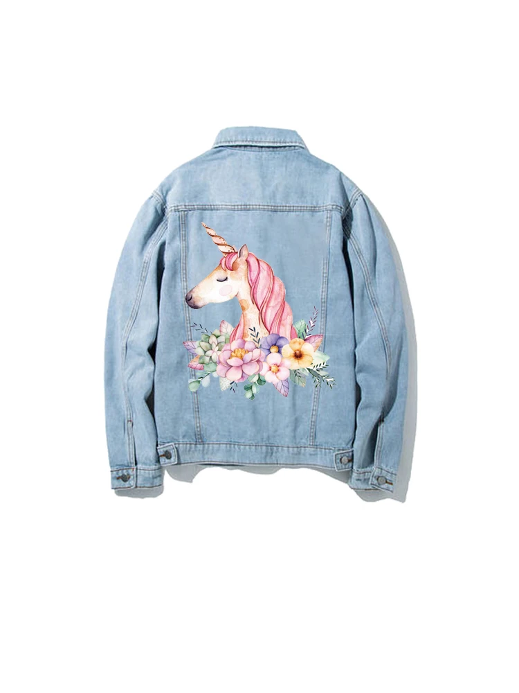 Единорог Патчи для нанесения гладкой термоклейкой на одежду Термотрансферные пластыри на одежде своими руками Детские текстильные наклейки Маленькая пони Аппликация.