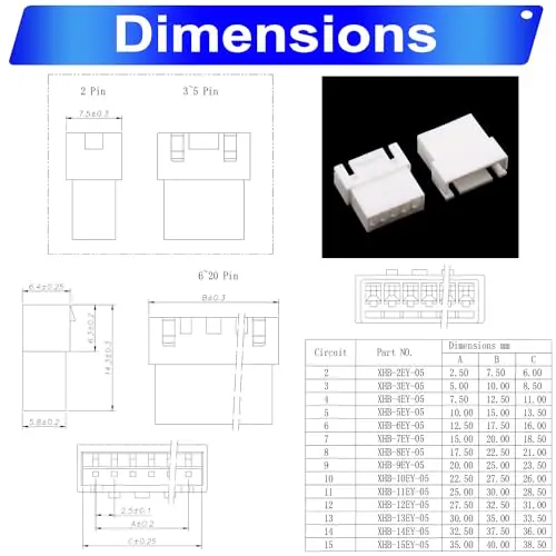 XHS XHB2.54 штекерные разъемы и кабели 22AWG JST XHB С Ременным замком Однорядный корпус
