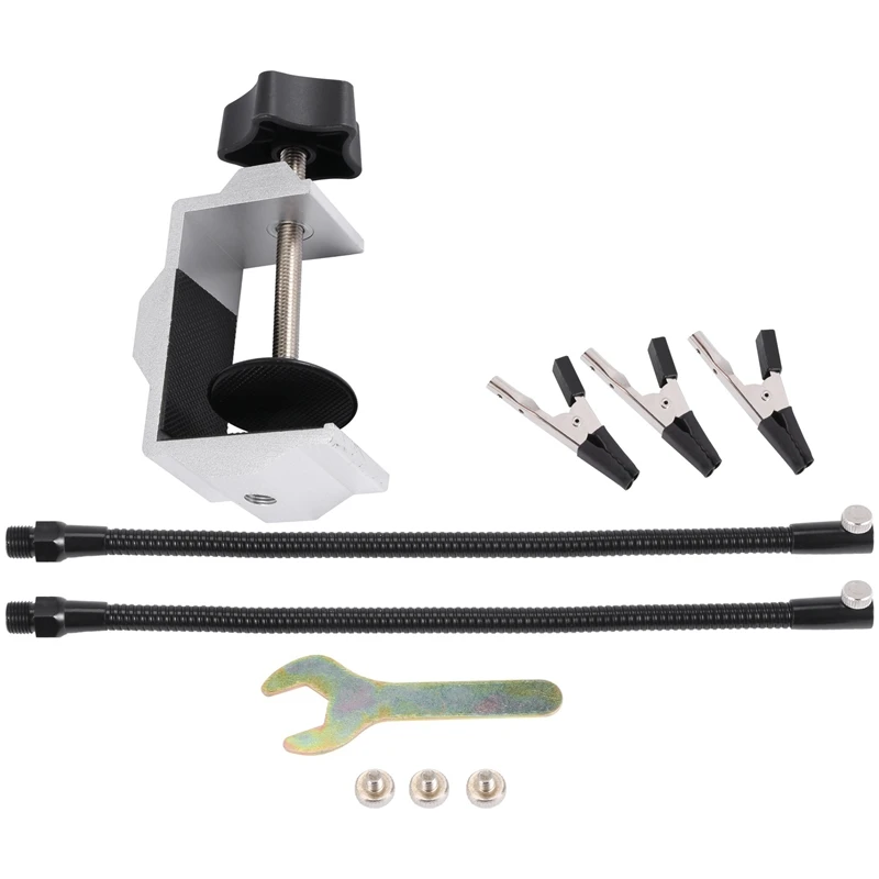 

Bench Vise Aluminum Table Clamp Soldering Iron Holder Soldering Station Pcb Fixture Helping Hands With 2 Flexible Arms