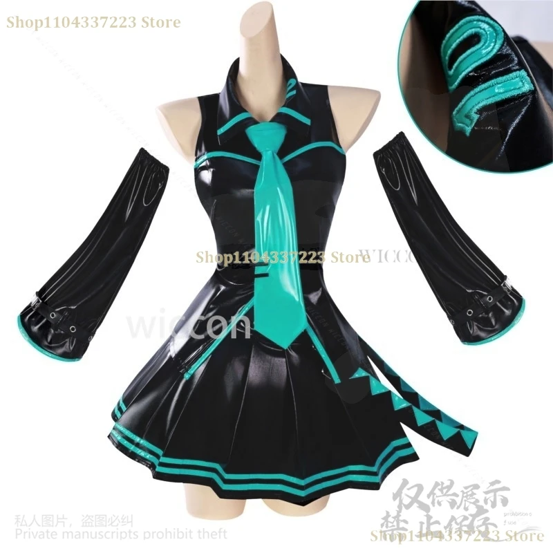 Y2K Mikuu Jirai Kei Черное платье Лолита Зеленый парик Игровой проект Sekai Косплей для девочек Женщина Хэллоуин Рождество (art.: 3920cd0bc7fa0) - 3920cd0bc7fa0