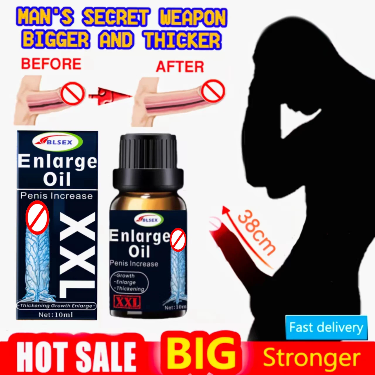 Penis Growth Enlarge for Men Essential Oil Hard Thickening Massage Enlargement Oils Big Dick Liquid Cock Erection Enhance Sex