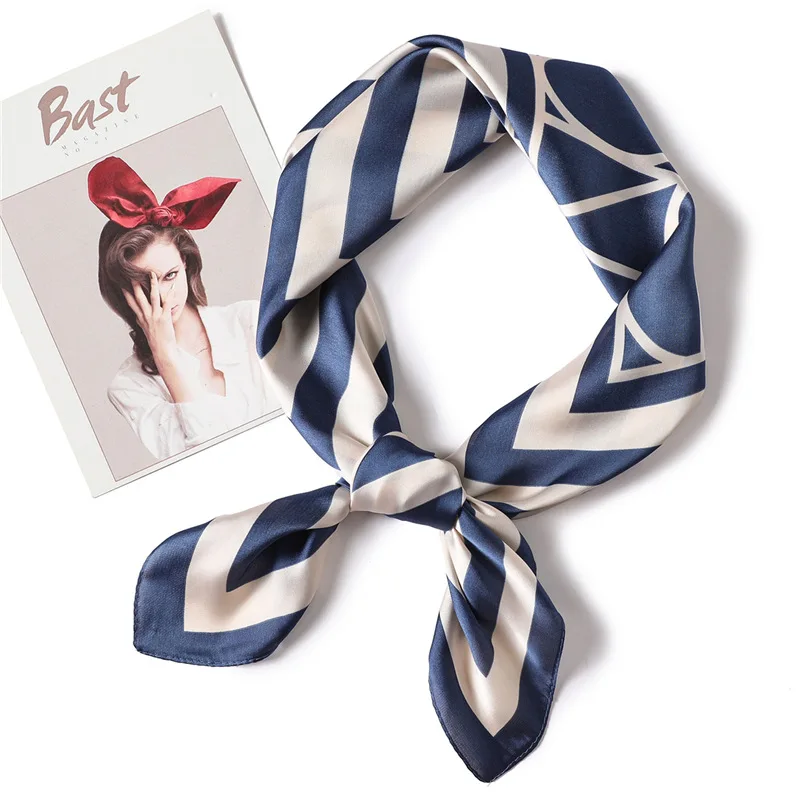 

Nieuwe Zijden Sjaals Vrouwen Casual Geometrische Patroon Sjaal Vierkante Elegante Dame Kantoor Halsdoek Foulard Bandana Sjaal