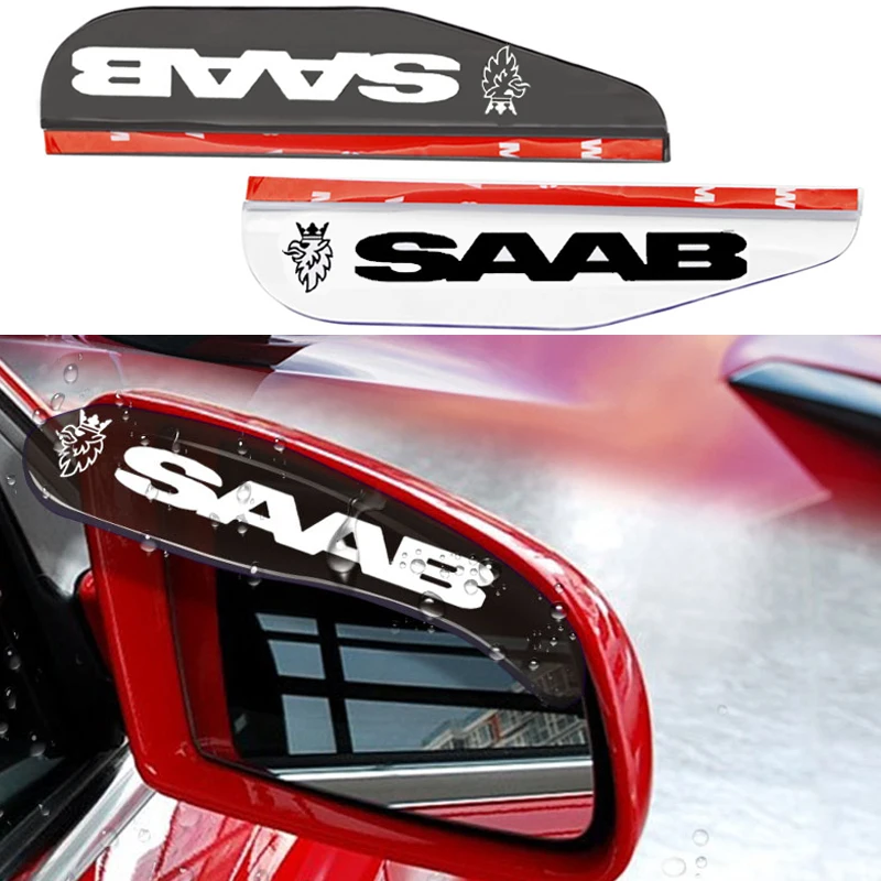 

2pcs Car Logo Rearview Mirror Waterproof Sticker for Saab 9-3 93 9-5 9 3 900 9000 95 Scania Sweden Car Enterior Accessories